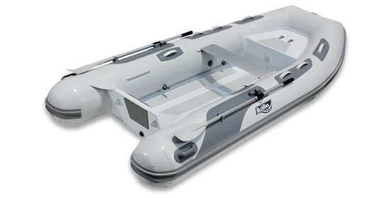 Achilles HB310AX The aluminum inflatable rigid hull (RIB) boat provided by Achilles as our dinghy. 10’2″ long, 5’2″ wide. 